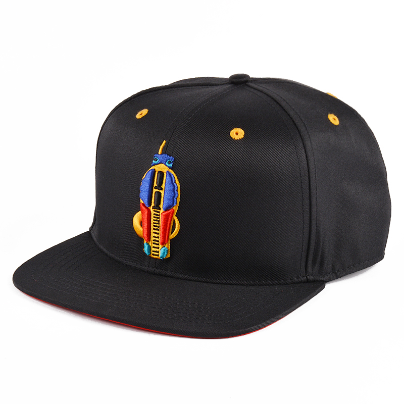 broderie logo noir casquettes snapback bord plat en vente
