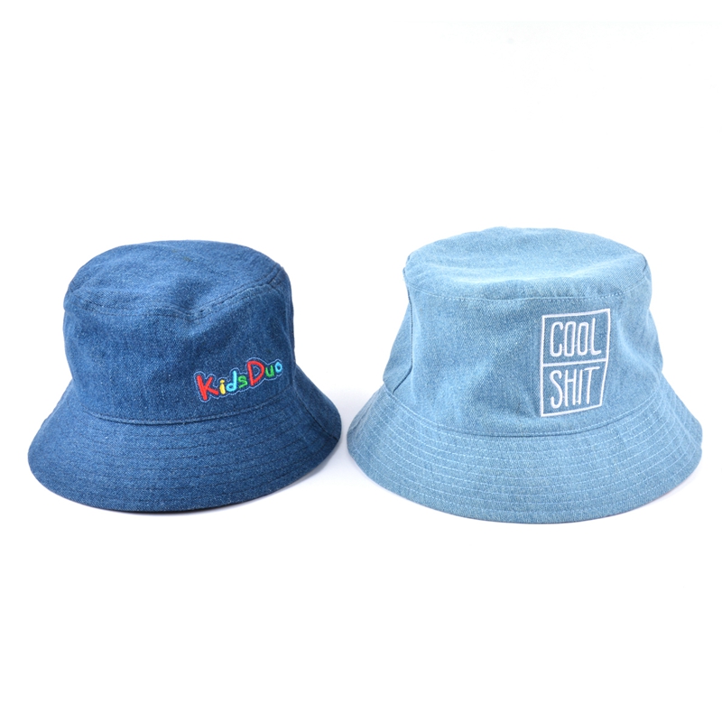 embroidery logo denim bucket hat design factory china