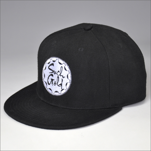 bordado plano sombrero del snapback negro