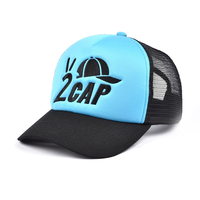 gorras deportivas de espuma con logo personalizado de bordado