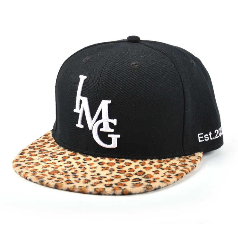 chapéu de alta qualidade fornecedor china, leopardo brim snapback chapéus