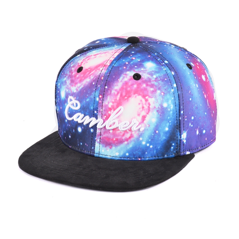 高品質印刷銀河スナップバック帽子サプライヤー中国