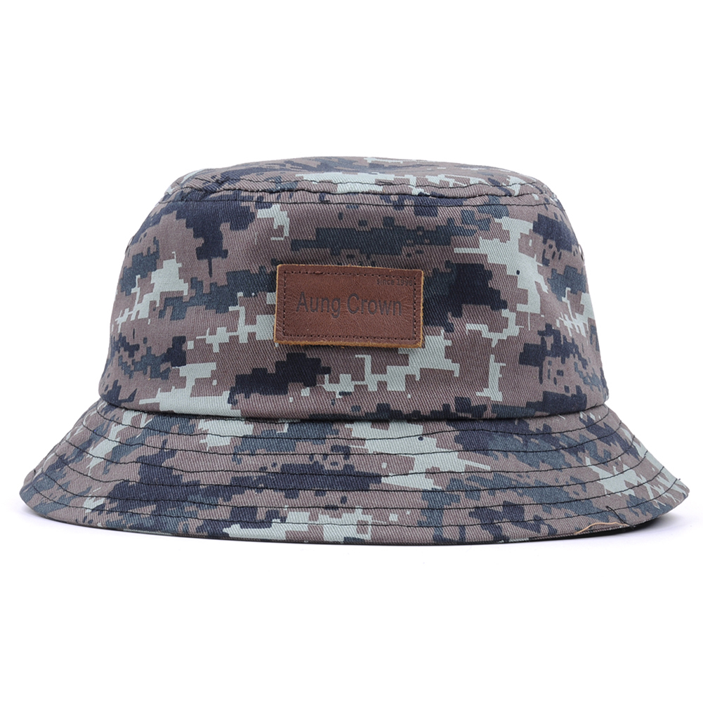 leather patch camo bucket hats on sale