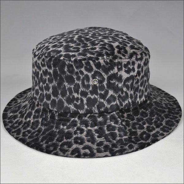 leopardo impresso balde chapéus tampas