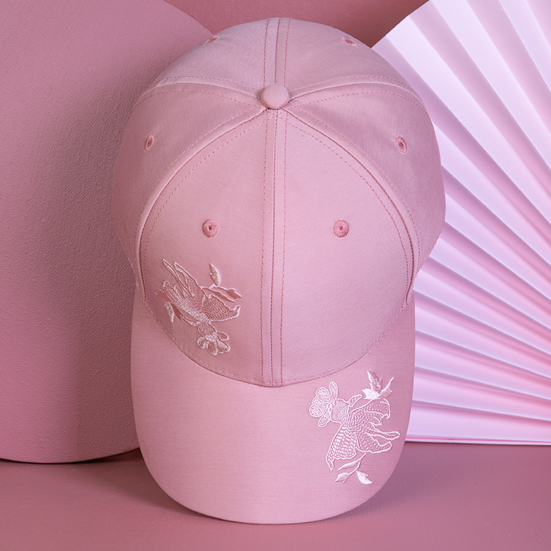 الوردي الرياضة التطريز قبعات البيسبول تصميم شعار مخصص