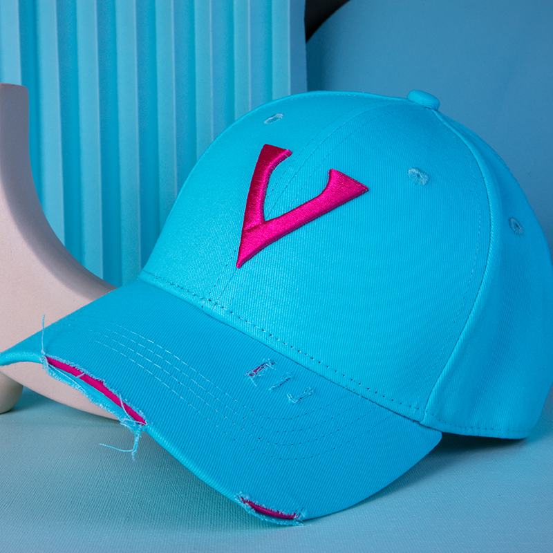 cappellini da baseball blu in difficoltà con ricamo 3d in tinta unita personalizzati