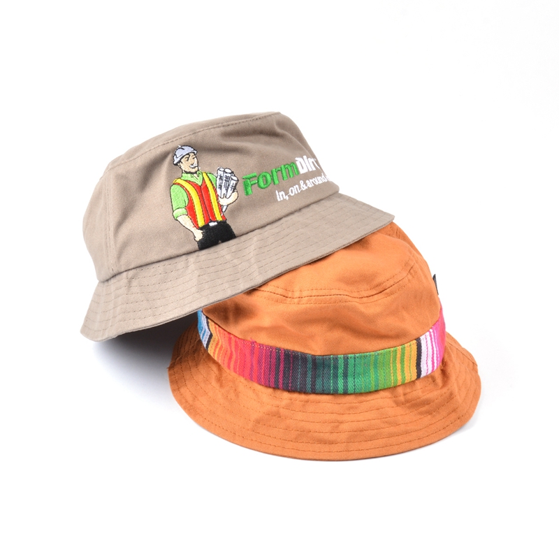 plain logo embroidery bucket hat design supplier