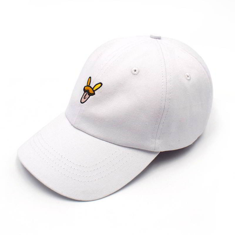 logotipo liso bordado gorras de béisbol blancas personalizadas