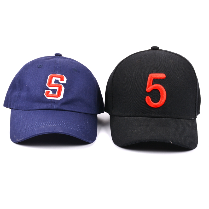 gewone pofbrieven baseball cap, 3d borduurmotieven voor hoeden