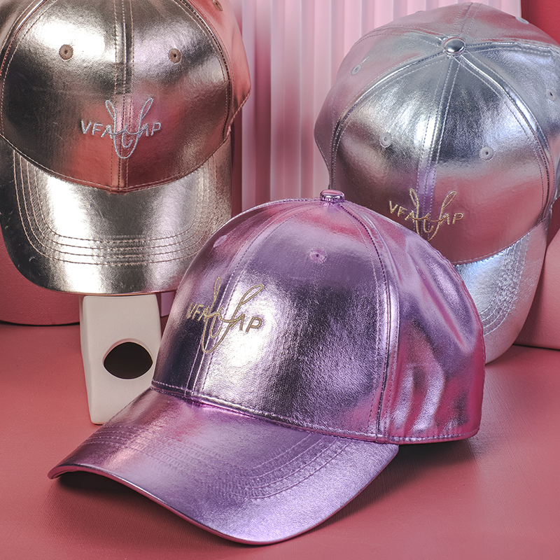 gorras de béisbol de cuero de la PU diseño logo bordado 6 paneles gorras de béisbol