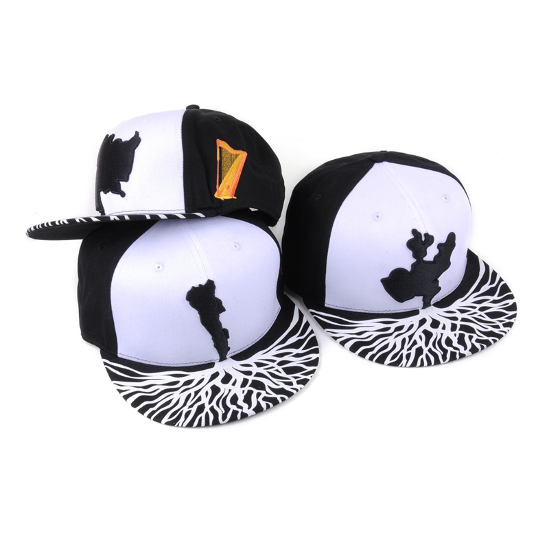 logo de broderie feuilletée casquettes à bordures snapback