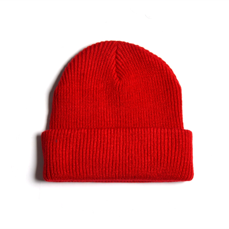red plain winter beanie hats custom