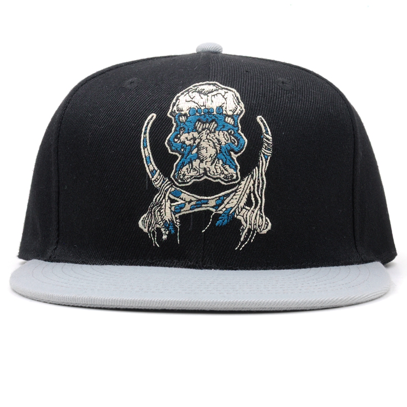 スナップバック帽子テンプレートベクトル、6パネルキャップ刺繍ロゴ