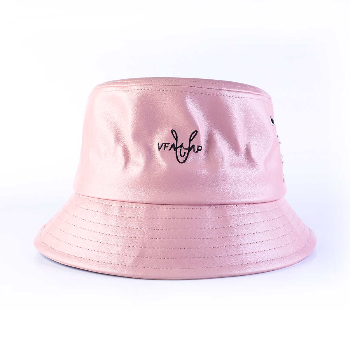 summer plain vfa logo leather bucket hats custom