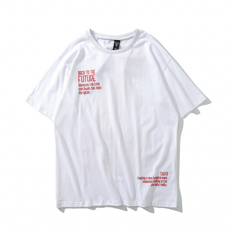男性のための白いシンプルな夏の軽量の緩いTシャツ