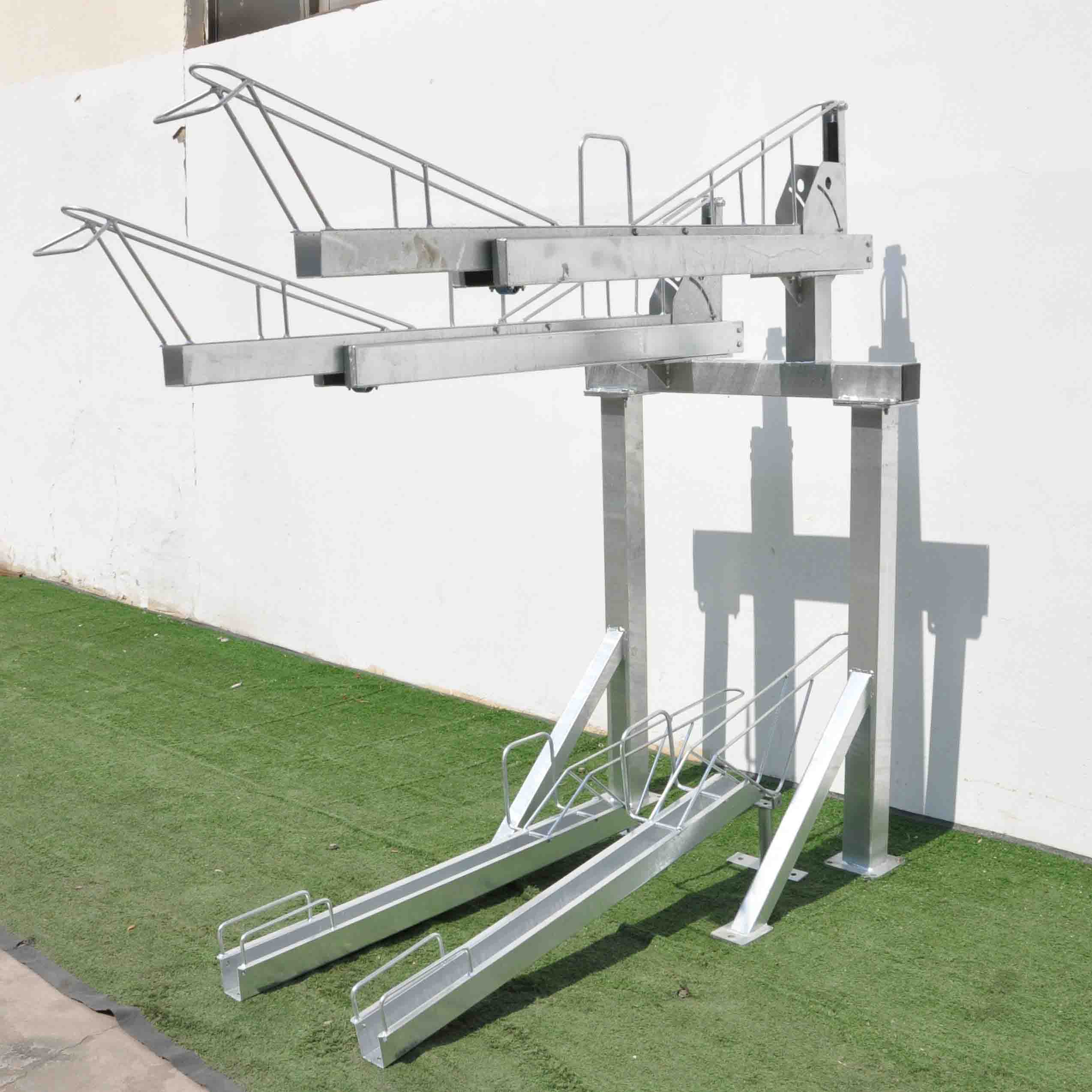 China Rack de estacionamento de bicicleta horizontal de dois andares multicapacidade fabricante