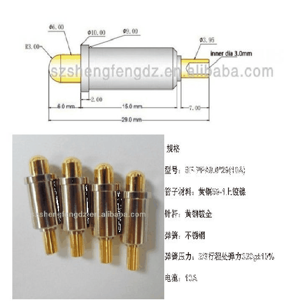 30A current ration high current pin spring loaded pogo pin 