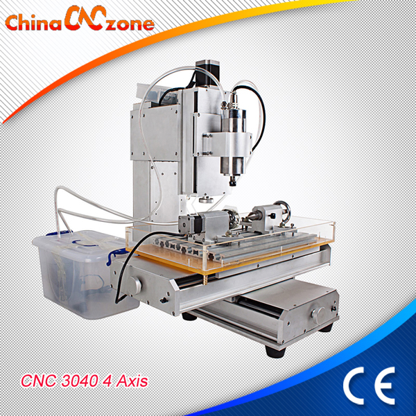 HY-3040 Mini Hobby CNC Router 4 Axis for Sale with Cross Slippery Platform