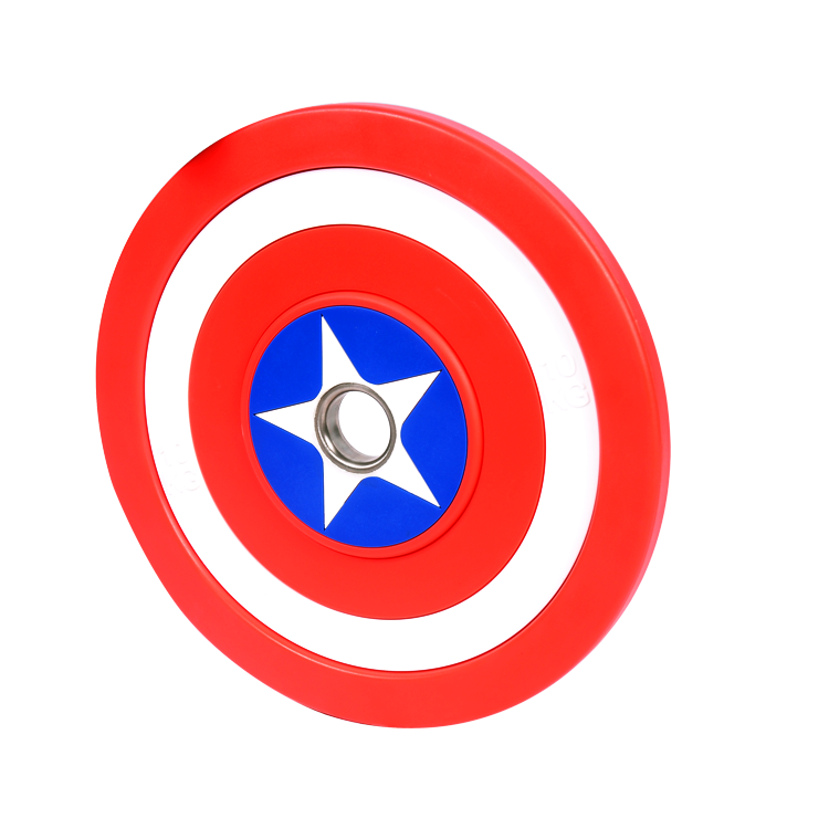 Captain America PU Barbell Bumper Weight Plate