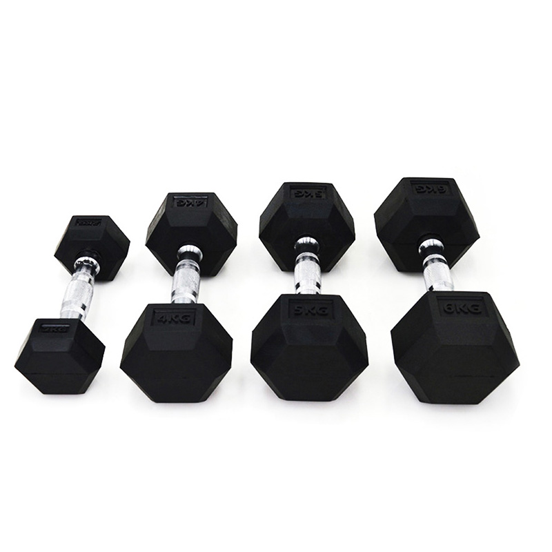 China Fitness Pairs of Rubber Hex Dumbbell Set Supplier