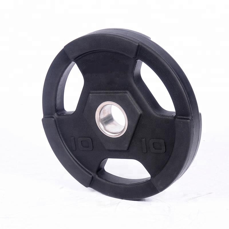 China Olympic 3 Hole Grip PU Weight Plate Supplier