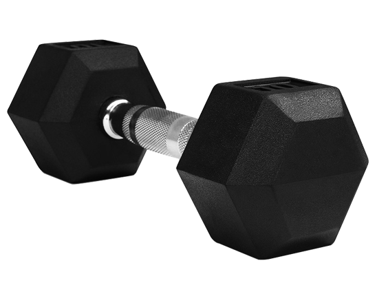 Cross Fitness Gym Ausrüstung Rubber Coated Hex Dumbbell