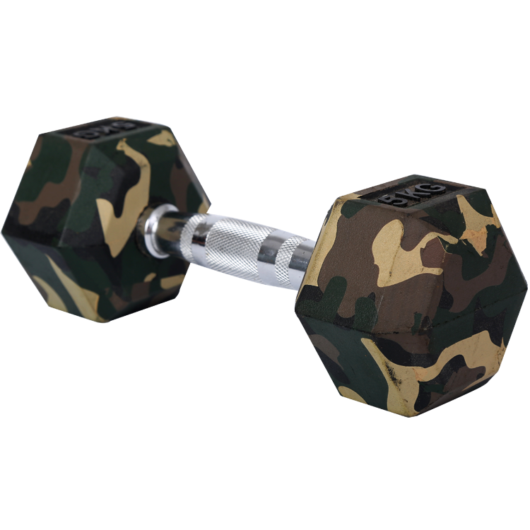 Rubber hex dumbbells with camouflage color