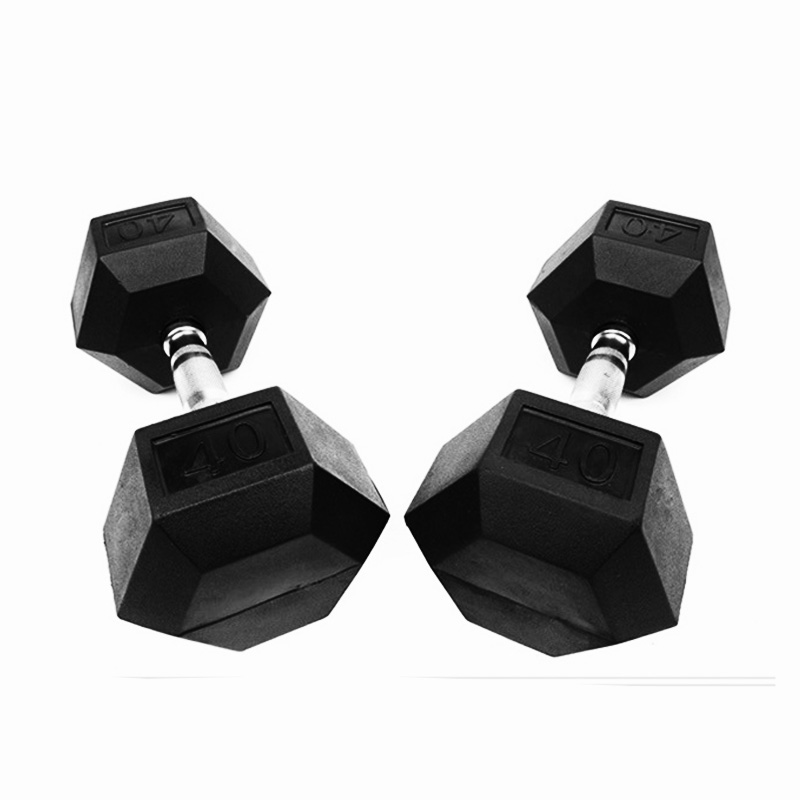 Gym Equipment Rubber Coated Hex Dumbbell