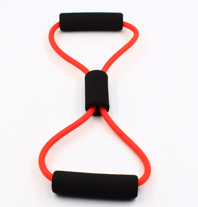 figure 8 rubber latex tubes resistant exercise bands with handles
