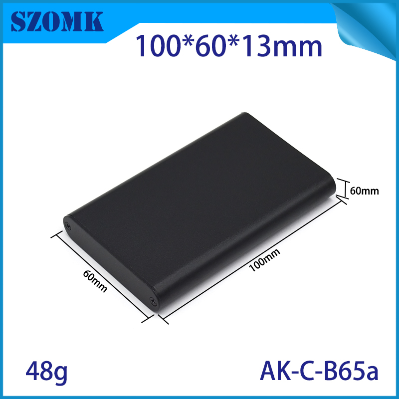 100 * 60 * 13mm SZOMK الألومنيوم ضميمة للأجهزة الإلكترونية و PCB / AK-C-B65a