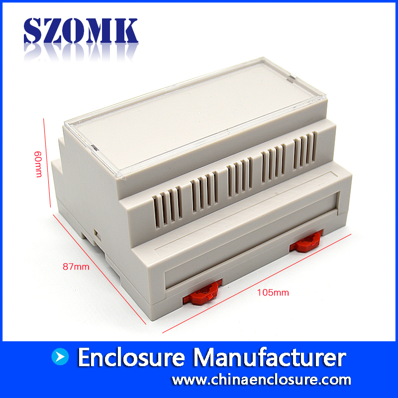 105 * 87 * 60mm SZOMK caja de plástico caja de la carcasa del dispositivo electrónico LCD Din Rail recinto AK-DR-42