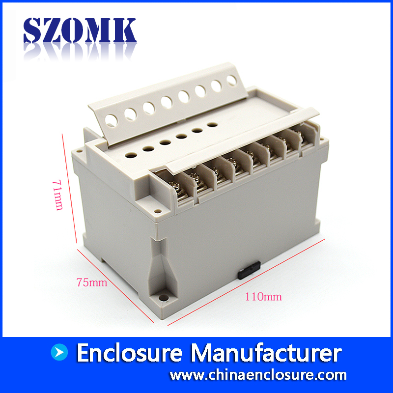 Caja plástica industrial de la caja de la vivienda del PLC del carril del dinar de 110 * 75 * 71m m SZOMK / AK-DR-44
