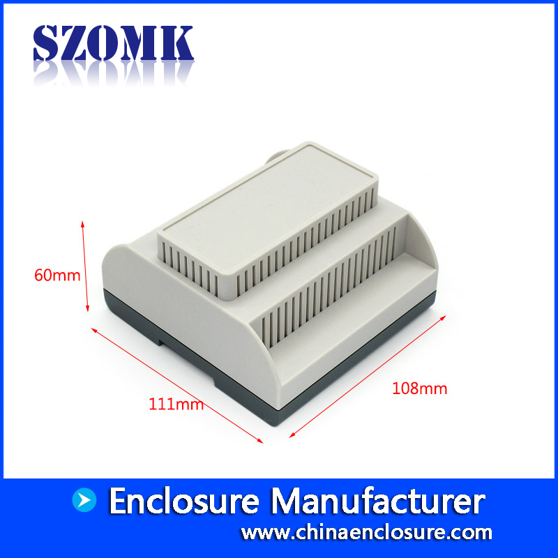 111 * 108 * 60mm SZOMK塑料外壳导轨外壳电子ABS PLC控制开关盒/ AK80011