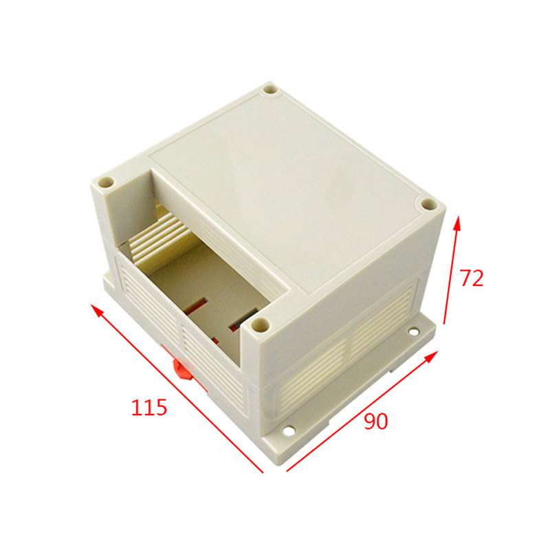 caja de control industrial de riel DIN PLCC de plástico ABS personalizado AK-P-05 115x90x72mm
