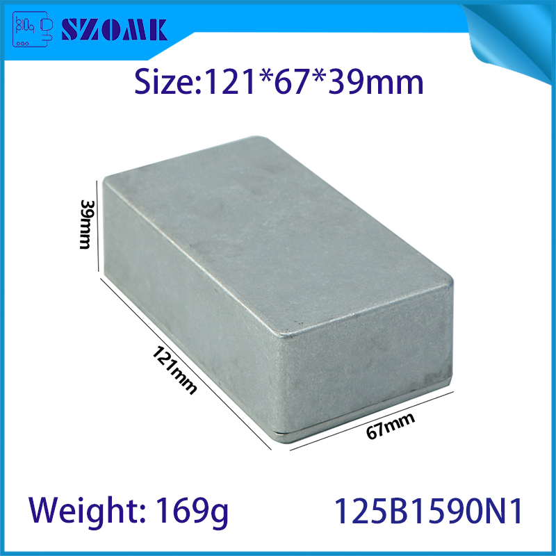 125b 1590n1 121 * 67 * 39mm Metal de aluminio Metal Caja de estabilación Caja de caja Efecto de guitarra Pedal