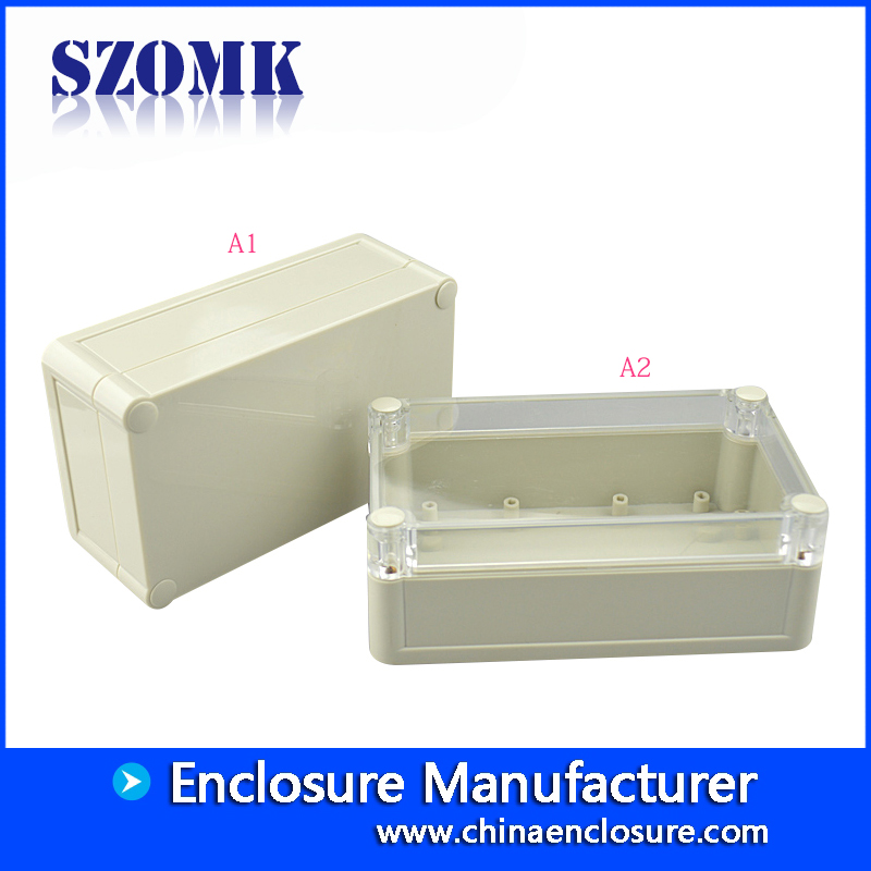 144 * 85 * 51 mm caja de plástico IP68 a prueba de agua cubierta transparente plástico proyecto electrónico caja / AK10516
