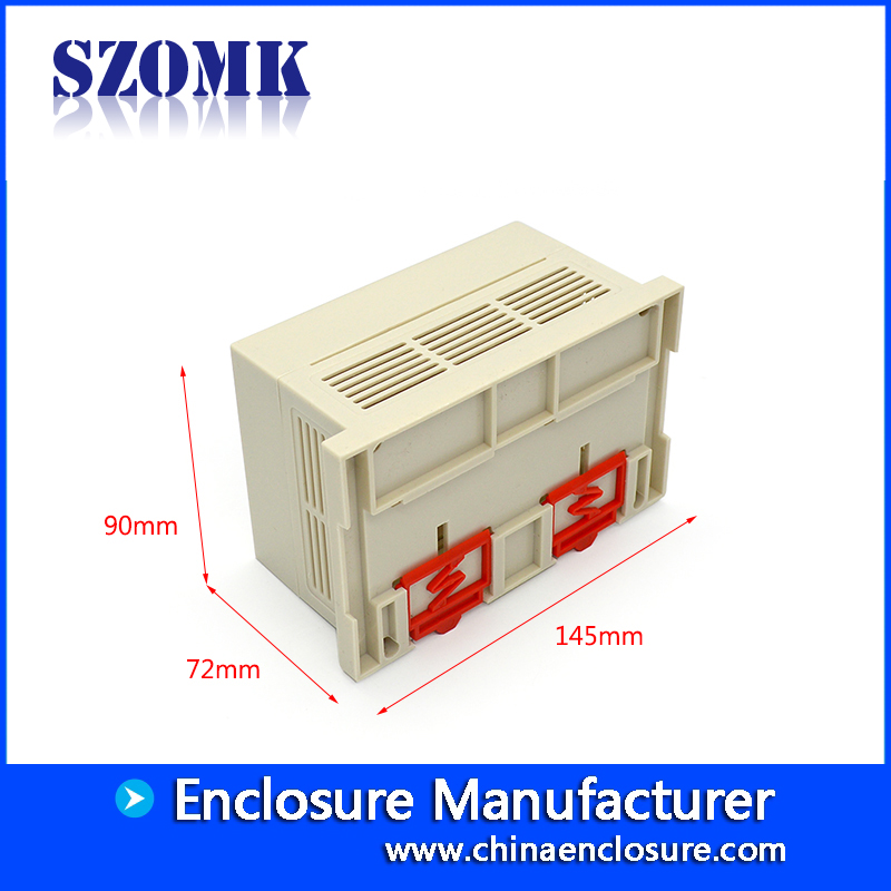 145*80*72mm china manufacture plastic din rail enclosure plastic casing for electronics from szomk