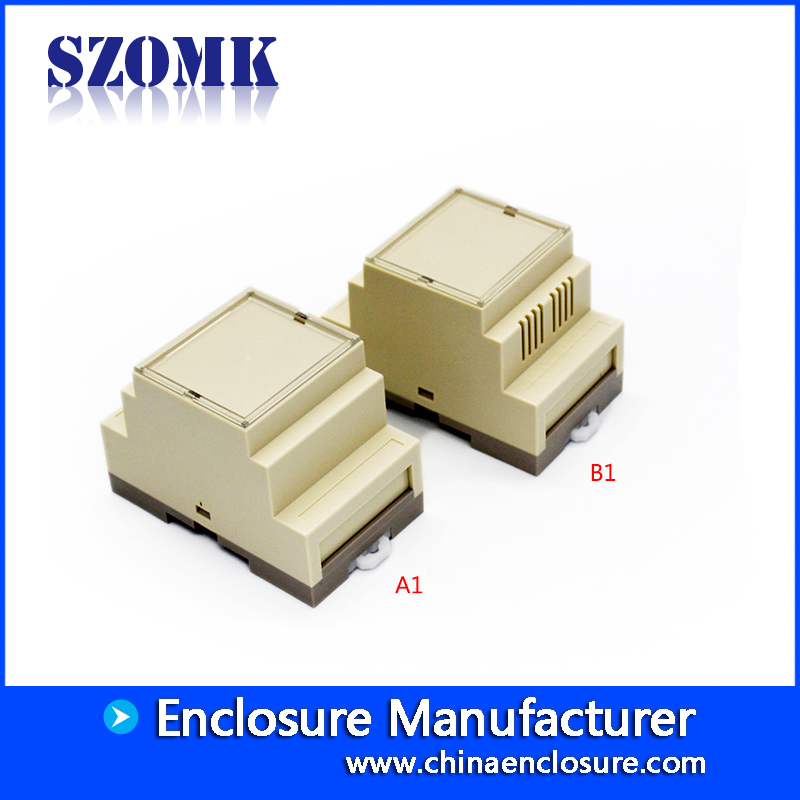 China Gabinete plástico de trilho DIN OEM para caixa de gabinete de componentes eletrônicos ABS AK80002 86 * 60 * 52mm