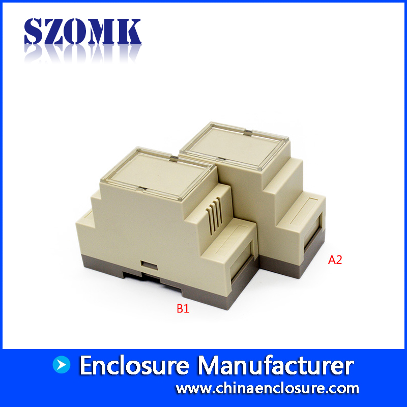 87 * 60 * 35mm SZOMK熱い販売ABS材料エレクトロニクスプロジェクトボックス/ AK80001のためのプラスチック製のDinレールPLCエンクロージャ