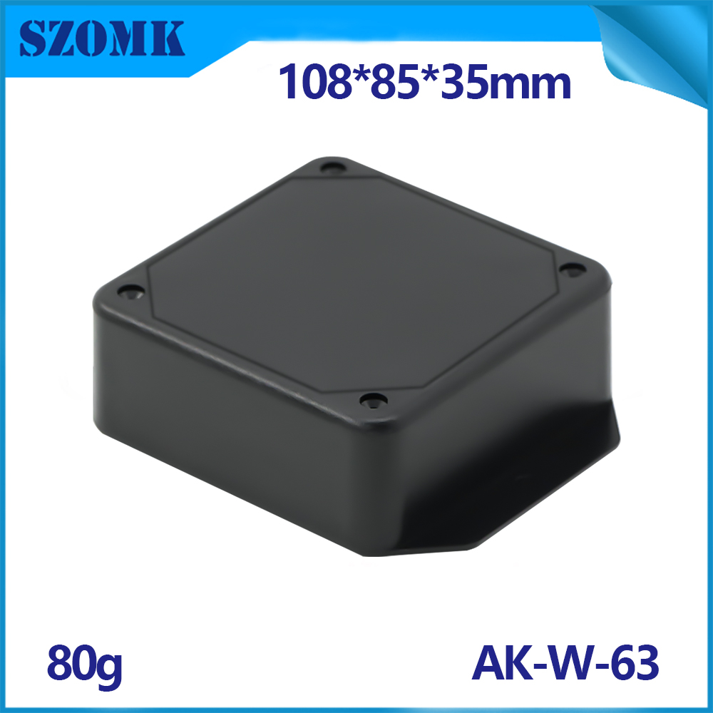 ABSプラスチックウォールマウントブラックプロジェクトボックスAK-W-63