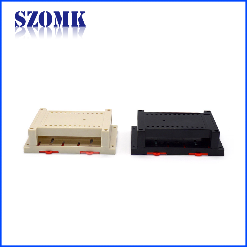 用于电子项目的ABS塑料DIN导轨盒，采用szomk AK-P-06的145X90X40mm