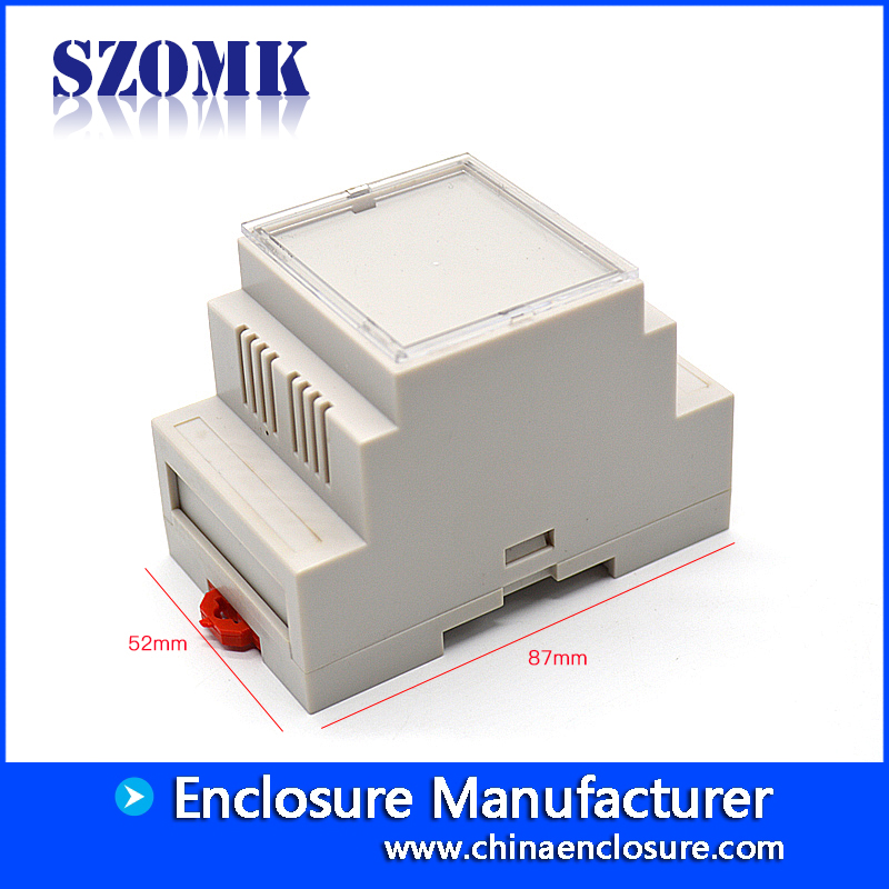Caja plástica del carril DIN del ABS caja electrónica de la placa PCB para uso industrial AK-DR-40 87 * 60 * 52 mm
