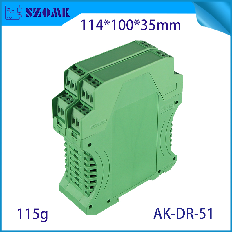 Enclos de rail DIN en plastique Boîtier de boîte électronique pour PCB AK-DR-51 114 * 100 * 35 mm