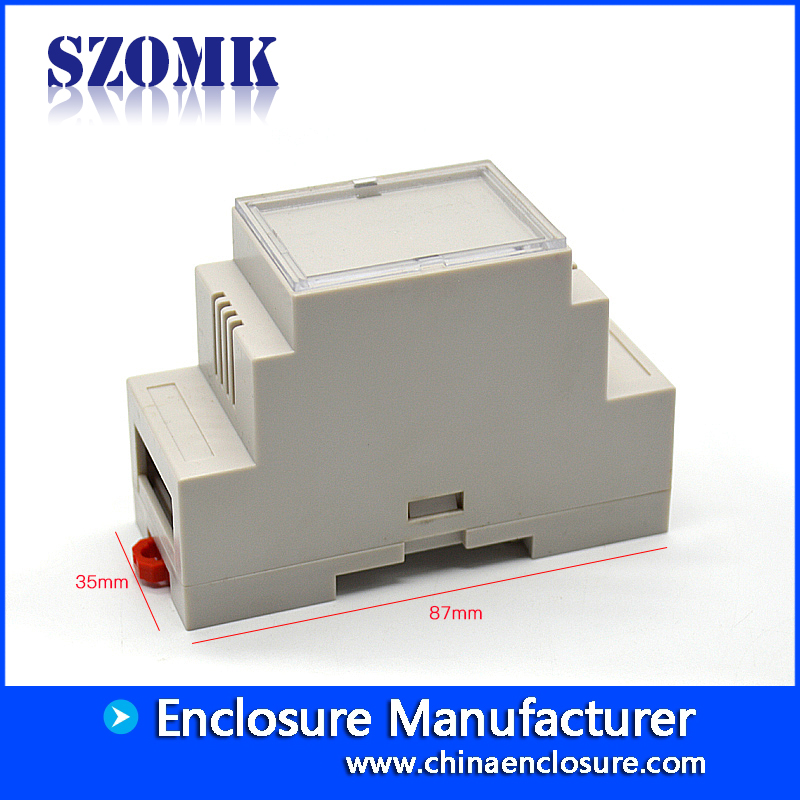Caja de proyecto de riel DIN rentable szomk diy caja de plástico electrónica AK-DR-39 87 * 60 * 35 mm
