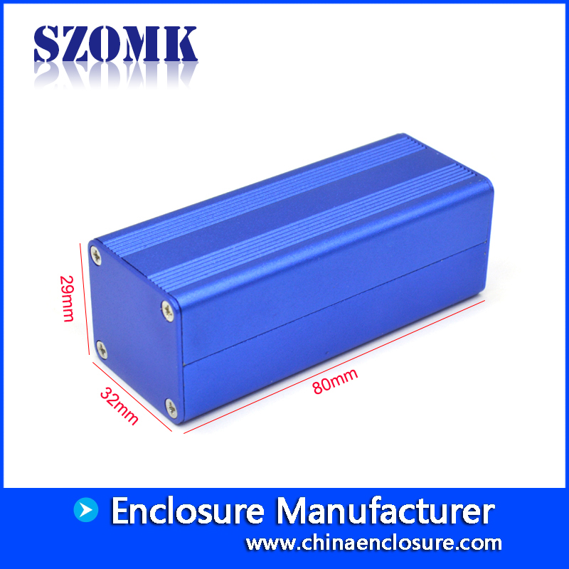 Caja de inversor de aluminio extruido personalizado para electrónica Caja electrónica de aluminio AK-C-C70 80 * 32 * 29 mm