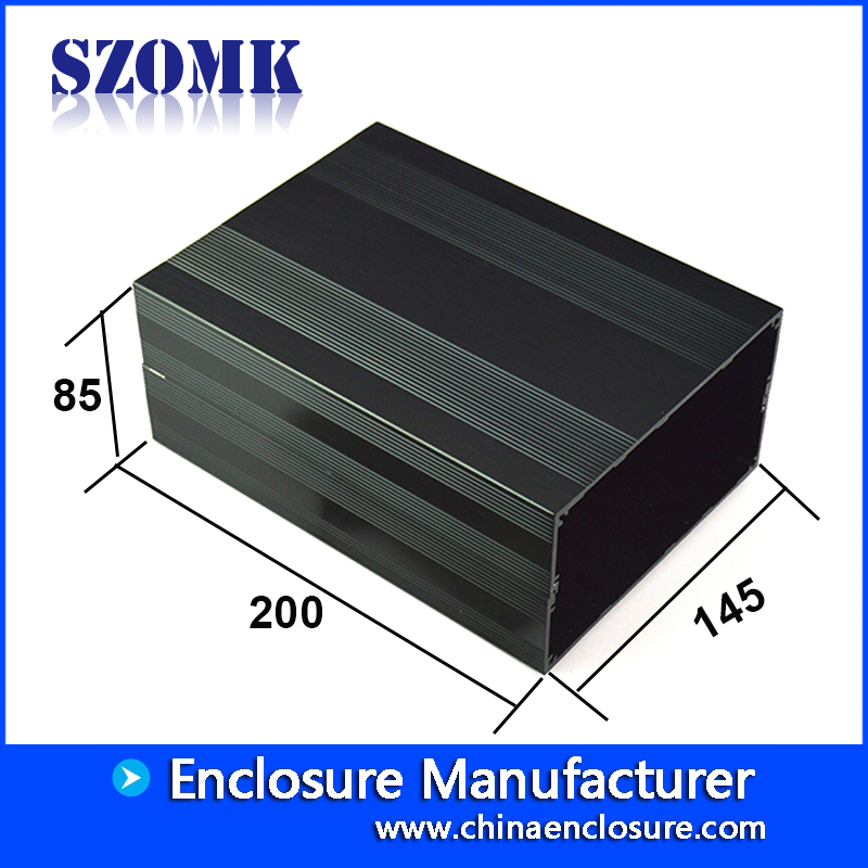 Cor preta personalizada boa qualidade Caixa de alimentação caixa de instrumento de alumínio chassi C24 82 * 145 * 200 mm