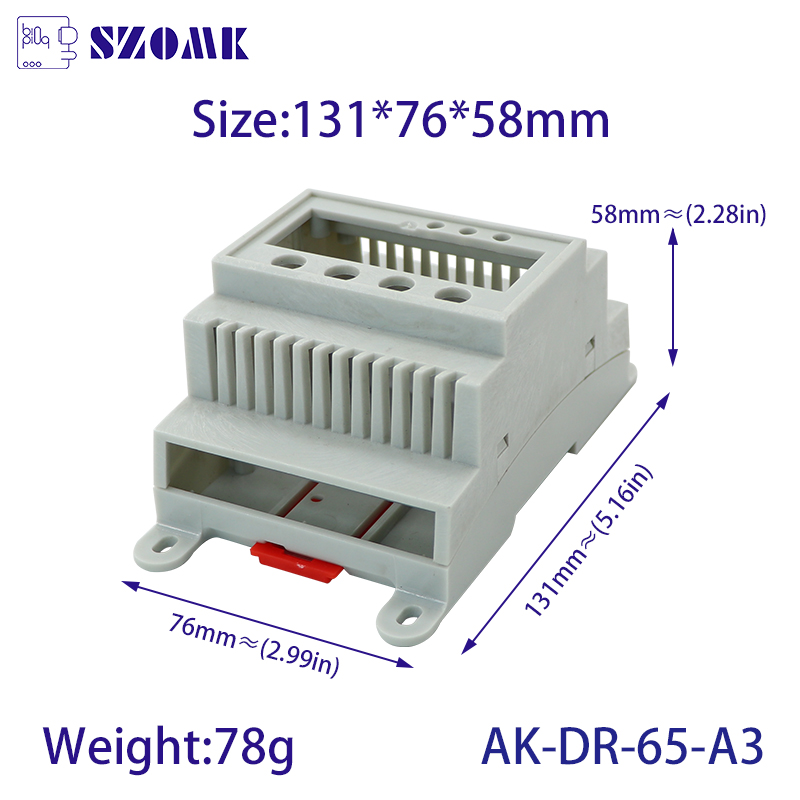 DIN-rail project box elektronica behuizingen AK-DR-65-A3