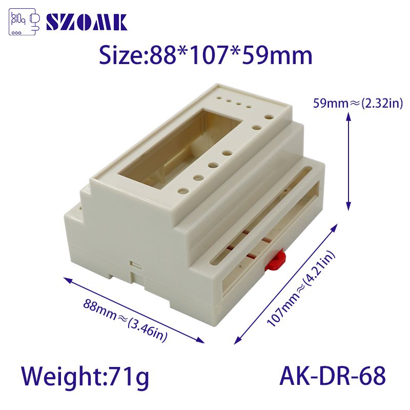 DIN-rail project box elektronica behuizingen AK-DR-68