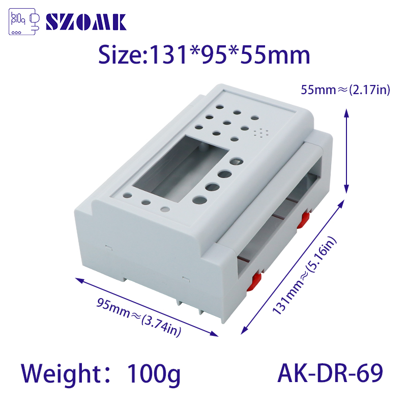 Caja de proyecto DIN RAIL Caja de electrónica AK-DR-69