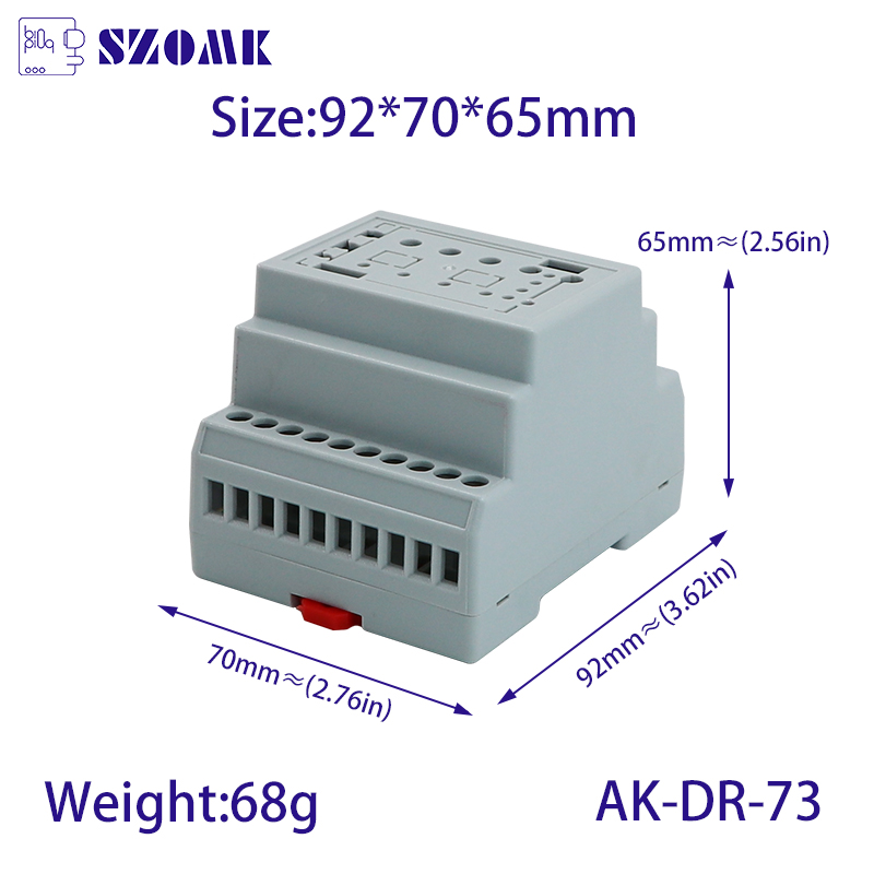 DIN-rail project box elektronica behuizingen AK-DR-73